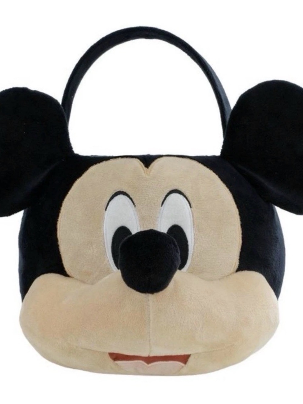 Disney Mickey Mouse Plush Face Tote - Black & Cream